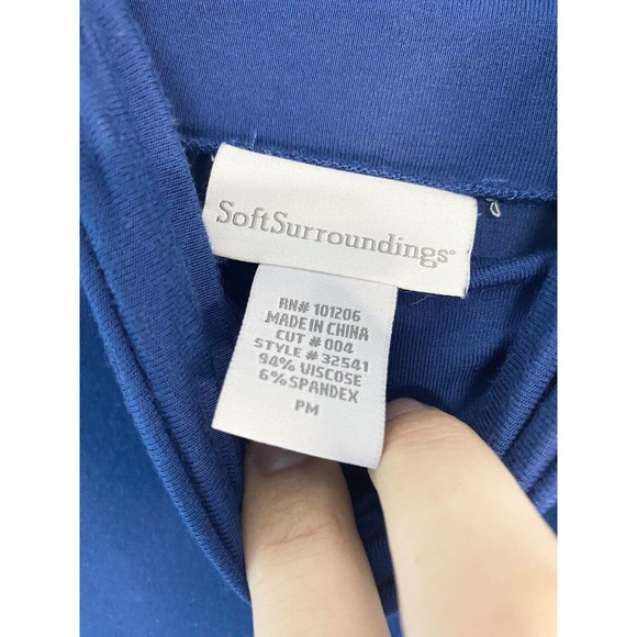 Soft Surroundings Women’s Stretch Turtleneck Long Sleeve Pullover Blue Size PM - Picture 3 of 4